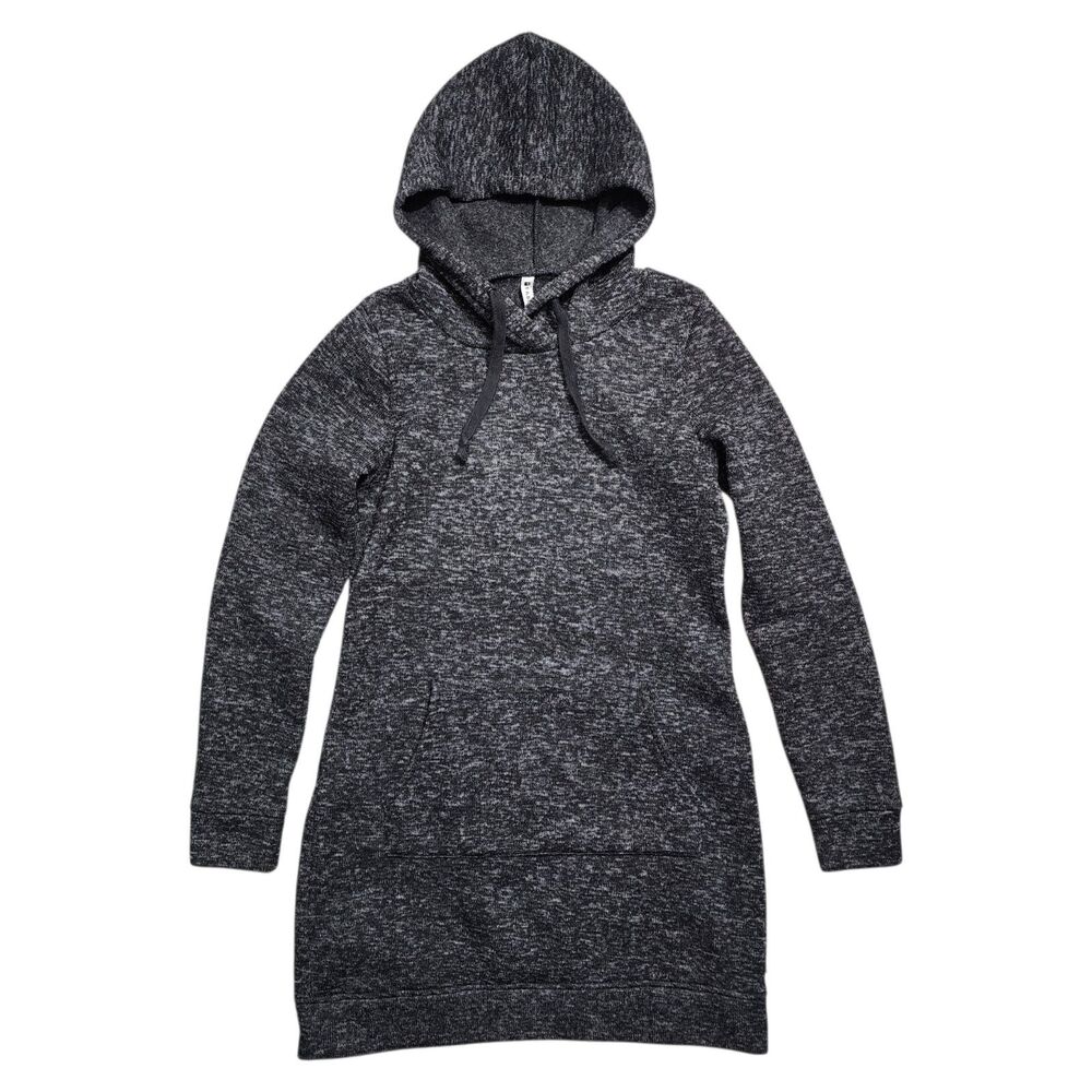 FABLETICS Sweater YUKON Womens Medium Gray Long Sleeve Knit Dress Hooded Heather